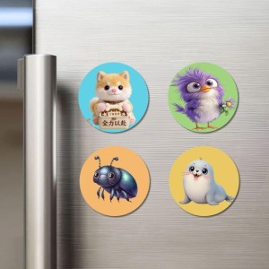 Seal, Zebra, Lion, and Shark. Fridge Magnets 4 Piece Set | 3 Inch Round Wall Fridge Decor (F22872) Seal, Zebra, Lion, and Shark. Fridge Magnets 4 Piece Set | 3 Inch Round Wall Fridge Decor (F22872)