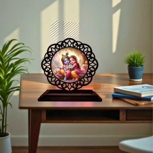Car Desk/Table Top Radha Krishna Wooden Showpiece 3x4 Inches, Compact & Stylish Spiritual Display for Car, Home & Office (Pack of 1) (F19596) Car Desk/Table Top Radha Krishna Wooden Showpiece 3x4 Inches, Compact & Stylish Spiritual Display for Car, Home & Office (Pack of 1) (F19596)