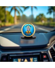 Car Desk/Table Top Lord Vishnu Metal Golden Photo Stand 2x2 Inches, Compact & Stylish Spiritual Display for Car, Home & Office (Pack of 1) (F18563)
