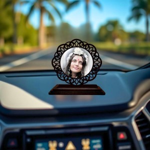 Car Desk/Table Top Ananadamayi Maa Wooden Showpiece 3x4 Inches, Compact & Stylish Spiritual Display for Car, Home & Office (Pack of 1) (F19630) Car Desk/Table Top Ananadamayi Maa Wooden Showpiece 3x4 Inches, Compact & Stylish Spiritual Display for Car, Home & Office (Pack of 1) (F19630)