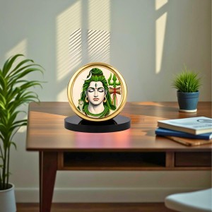 Car Desk/Table Top Lord Shiva Metal Golden Photo Stand 2x2 Inches, Compact & Stylish Spiritual Display for Car, Home & Office (Pack of 1) (F18919) Car Desk/Table Top Lord Shiva Metal Golden Photo Stand 2x2 Inches, Compact & Stylish Spiritual Display for Car, Home & Office (Pack of 1) (F18919)
