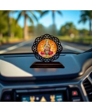 Car Desk/Table Top Goddess Lakshmi Wooden Showpiece 3x4 Inches, Compact & Stylish Spiritual Display for Car, Home & Office (Pack of 1) (F19607)