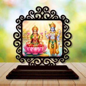 Car Desk/Table Top Lord Vishnu and Lakshmi Wooden Showpiece 3x4 Inches, Compact & Stylish Spiritual Display for Car, Home & Office (Pack of 1) (F19815) Car Desk/Table Top Lord Vishnu and Lakshmi Wooden Showpiece 3x4 Inches, Compact & Stylish Spiritual Display for Car, Home & Office (Pack of 1) (F19815)