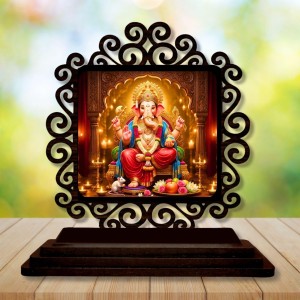 Car Desk/Table Top Lord Ganesha Wooden Showpiece 3x4 Inches, Compact & Stylish Spiritual Display for Car, Home & Office (Pack of 1) (F19804) Car Desk/Table Top Lord Ganesha Wooden Showpiece 3x4 Inches, Compact & Stylish Spiritual Display for Car, Home & Office (Pack of 1) (F19804)