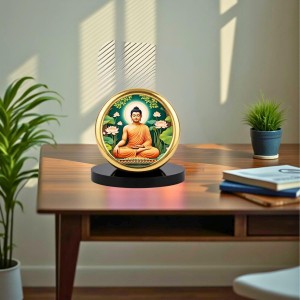 Car Desk/Table Top Serene Buddha Metal Golden Photo Stand 2x2 Inches, Compact & Stylish Spiritual Display for Car, Home & Office (Pack of 1) (F18911) Car Desk/Table Top Serene Buddha Metal Golden Photo Stand 2x2 Inches, Compact & Stylish Spiritual Display for Car, Home & Office (Pack of 1) (F18911)