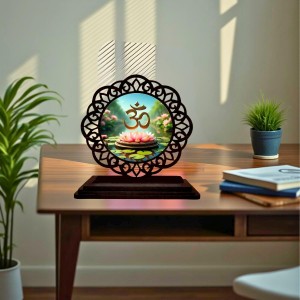 Car Desk/Table Top Omm Symbol Wooden Showpiece 3x4 Inches, Compact & Stylish Spiritual Display for Car, Home & Office (Pack of 1) (F19709) Car Desk/Table Top Omm Symbol Wooden Showpiece 3x4 Inches, Compact & Stylish Spiritual Display for Car, Home & Office (Pack of 1) (F19709)