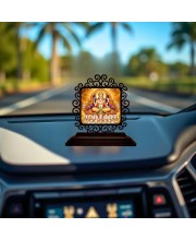 Car Desk/Table Top Lord Kubera Wooden Showpiece 3x4 Inches, Compact & Stylish Spiritual Display for Car, Home & Office (Pack of 1) (F19834)