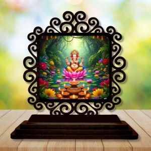 Car Desk/Table Top Lord Ganesha Wooden Showpiece 3x4 Inches, Compact & Stylish Spiritual Display for Car, Home & Office (Pack of 1) (F19886) Car Desk/Table Top Lord Ganesha Wooden Showpiece 3x4 Inches, Compact & Stylish Spiritual Display for Car, Home & Office (Pack of 1) (F19886)