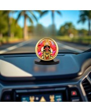 Car Desk/Table Top Kali Maa Metal Golden Photo Stand 2x2 Inches, Compact & Stylish Spiritual Display for Car, Home & Office (Pack of 1) (F18830)