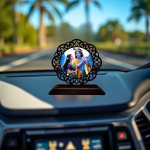 Car Desk/Table Top Radha Krishna Wooden Showpiece 3x4 Inches, Compact & Stylish Spiritual Display for Car, Home & Office (Pack of 1) (F19771) Car Desk/Table Top Radha Krishna Wooden Showpiece 3x4 Inches, Compact & Stylish Spiritual Display for Car, Home & Office (Pack of 1) (F19771)