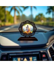 Car Desk/Table Top Lord Rama Wooden Showpiece 3x4 Inches, Compact & Stylish Spiritual Display for Car, Home & Office (Pack of 1) (F19695)