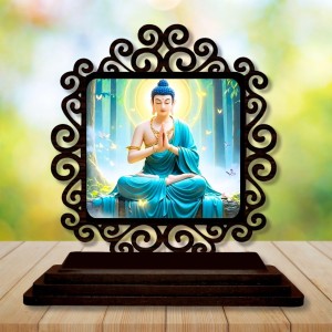 Car Desk/Table Top Lord Buddha Wooden Showpiece 3x4 Inches, Compact & Stylish Spiritual Display for Car, Home & Office (Pack of 1) (F20036) Car Desk/Table Top Lord Buddha Wooden Showpiece 3x4 Inches, Compact & Stylish Spiritual Display for Car, Home & Office (Pack of 1) (F20036)
