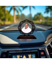 Car Desk/Table Top Amritanandamayi Wooden Showpiece 3x4 Inches, Compact & Stylish Spiritual Display for Car, Home & Office (Pack of 1) (F19632)