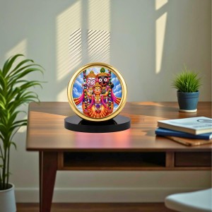 Car Desk/Table Top Lord Jagannath Metal Golden Photo Stand 2x2 Inches, Compact & Stylish Spiritual Display for Car, Home & Office (Pack of 1) (F18750) Car Desk/Table Top Lord Jagannath Metal Golden Photo Stand 2x2 Inches, Compact & Stylish Spiritual Display for Car, Home & Office (Pack of 1) (F18750)