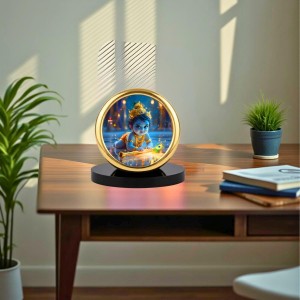 Car Desk/Table Top Little Krishna Metal Golden Photo Stand 2x2 Inches, Compact & Stylish Spiritual Display for Car, Home & Office (Pack of 1) (F18896) Car Desk/Table Top Little Krishna Metal Golden Photo Stand 2x2 Inches, Compact & Stylish Spiritual Display for Car, Home & Office (Pack of 1) (F18896)