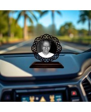 Car Desk/Table Top Nisargadatta Maharaj Wooden Showpiece 3x4 Inches, Compact & Stylish Spiritual Display for Car, Home & Office (Pack of 1) (F19624)