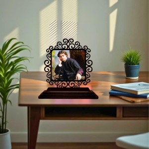Car Desk/Table Top Swami Vivekananda Wooden Showpiece 3x4 Inches, Compact & Stylish Spiritual Display for Car, Home & Office (Pack of 1) (F19970)