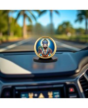 Car Desk/Table Top Khatu Shyam Metal Golden Photo Stand 2x2 Inches, Compact & Stylish Spiritual Display for Car, Home & Office (Pack of 1) (F18787)