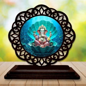 Car Desk/Table Top Lord Ganesha Wooden Showpiece 3x4 Inches, Compact & Stylish Spiritual Display for Car, Home & Office (Pack of 1) (F19732) Car Desk/Table Top Lord Ganesha Wooden Showpiece 3x4 Inches, Compact & Stylish Spiritual Display for Car, Home & Office (Pack of 1) (F19732)