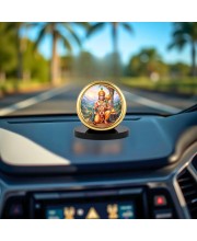 Car Desk/Table Top Lord Hanuman Metal Golden Photo Stand 2x2 Inches, Compact & Stylish Spiritual Display for Car, Home & Office (Pack of 1) (F18678)