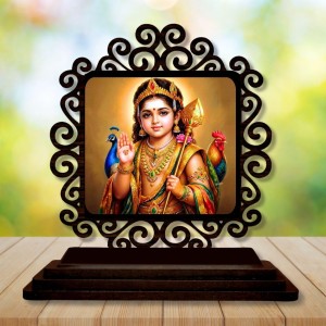 Car Desk/Table Top Lord Karthikeya Wooden Showpiece 3x4 Inches, Compact & Stylish Spiritual Display for Car, Home & Office (Pack of 1) (F19860) Car Desk/Table Top Lord Karthikeya Wooden Showpiece 3x4 Inches, Compact & Stylish Spiritual Display for Car, Home & Office (Pack of 1) (F19860)