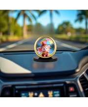 Car Desk/Table Top Little Ganesha Metal Golden Photo Stand 2x2 Inches, Compact & Stylish Spiritual Display for Car, Home & Office (Pack of 1) (F18857)