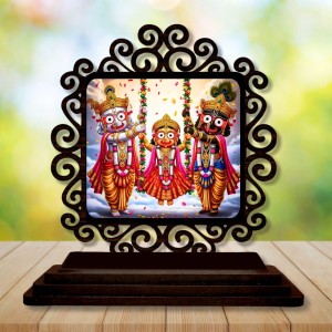 Car Desk/Table Top Lord Jagannath Wooden Showpiece 3x4 Inches, Compact & Stylish Spiritual Display for Car, Home & Office (Pack of 1) (F20037) Car Desk/Table Top Lord Jagannath Wooden Showpiece 3x4 Inches, Compact & Stylish Spiritual Display for Car, Home & Office (Pack of 1) (F20037)