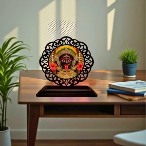 Car Desk/Table Top Kali Maa Wooden Showpiece 3x4 Inches, Compact & Stylish Spiritual Display for Car, Home & Office (Pack of 1) (F19638) Car Desk/Table Top Kali Maa Wooden Showpiece 3x4 Inches, Compact & Stylish Spiritual Display for Car, Home & Office (Pack of 1) (F19638)