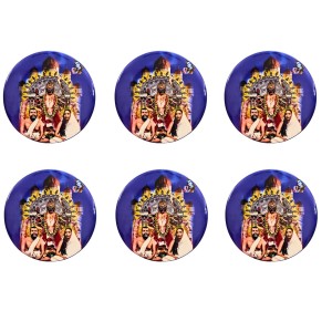 Stainless Steel Round Maa Kali with Sarada Devi & Ramakrishna Paramahansa Fridge Magnet | Devotional & Decorative Refrigerator Magnet for Home & Office | Pack of 6 (6) Stainless Steel Round Maa Kali with Sarada Devi & Ramakrishna Paramahansa Fridge Magnet | Devotional & Decorative Refrigerator Magnet for Home & Office | Pack of 6 (6)