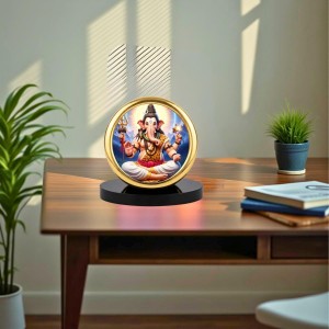 Car Desk/Table Top Lord Ganesha Metal Golden Photo Stand 2x2 Inches, Compact & Stylish Spiritual Display for Car, Home & Office (Pack of 1) (F18828) Car Desk/Table Top Lord Ganesha Metal Golden Photo Stand 2x2 Inches, Compact & Stylish Spiritual Display for Car, Home & Office (Pack of 1) (F18828)