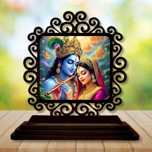 Car Desk/Table Top Lord Krishna and Radha Wooden Showpiece 3x4 Inches, Compact & Stylish Spiritual Display for Car, Home & Office (Pack of 1) (F19913) Car Desk/Table Top Lord Krishna and Radha Wooden Showpiece 3x4 Inches, Compact & Stylish Spiritual Display for Car, Home & Office (Pack of 1) (F19913)