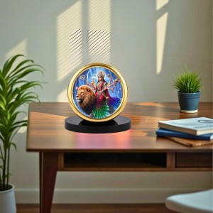 Car Desk/Table Top Durga Matha Metal Golden Photo Stand 2x2 Inches, Compact & Stylish Spiritual Display for Car, Home & Office (Pack of 1) (F18785) Car Desk/Table Top Durga Matha Metal Golden Photo Stand 2x2 Inches, Compact & Stylish Spiritual Display for Car, Home & Office (Pack of 1) (F18785)