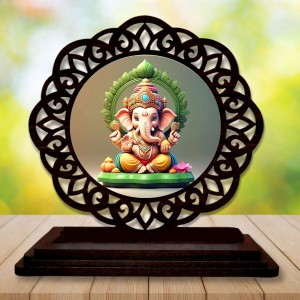 Car Desk/Table Top Lord Ganesha Wooden Showpiece 3x4 Inches, Compact & Stylish Spiritual Display for Car, Home & Office (Pack of 1) (F19639) Car Desk/Table Top Lord Ganesha Wooden Showpiece 3x4 Inches, Compact & Stylish Spiritual Display for Car, Home & Office (Pack of 1) (F19639)