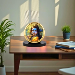 Car Desk/Table Top Lord Krishna Metal Golden Photo Stand 2x2 Inches, Compact & Stylish Spiritual Display for Car, Home & Office (Pack of 1) (F18473) Car Desk/Table Top Lord Krishna Metal Golden Photo Stand 2x2 Inches, Compact & Stylish Spiritual Display for Car, Home & Office (Pack of 1) (F18473)