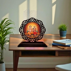 Car Desk/Table Top Lord Ganesha and Lakshmi Wooden Showpiece 3x4 Inches, Compact & Stylish Spiritual Display for Car, Home & Office (Pack of 1) (F19741) Car Desk/Table Top Lord Ganesha and Lakshmi Wooden Showpiece 3x4 Inches, Compact & Stylish Spiritual Display for Car, Home & Office (Pack of 1) (F19741)