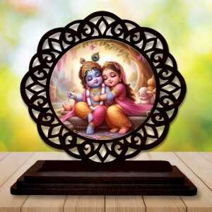 Car Desk/Table Top Radha Krishna Wooden Showpiece 3x4 Inches, Compact & Stylish Spiritual Display for Car, Home & Office (Pack of 1) (F19596) Car Desk/Table Top Radha Krishna Wooden Showpiece 3x4 Inches, Compact & Stylish Spiritual Display for Car, Home & Office (Pack of 1) (F19596)