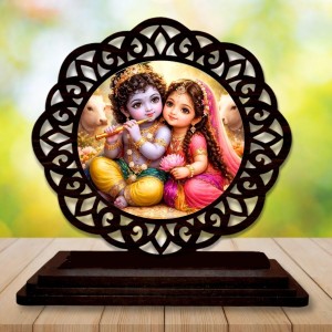 Car Desk/Table Top SreeRadhaa SreeKrishna Wooden Showpiece 3x4 Inches, Compact & Stylish Spiritual Display for Car, Home & Office (Pack of 1) (F19671) Car Desk/Table Top SreeRadhaa SreeKrishna Wooden Showpiece 3x4 Inches, Compact & Stylish Spiritual Display for Car, Home & Office (Pack of 1) (F19671)