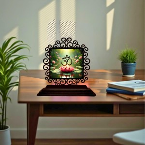 Car Desk/Table Top Omm Symbol Wooden Showpiece 3x4 Inches, Compact & Stylish Spiritual Display for Car, Home & Office (Pack of 1) (F19861) Car Desk/Table Top Omm Symbol Wooden Showpiece 3x4 Inches, Compact & Stylish Spiritual Display for Car, Home & Office (Pack of 1) (F19861)
