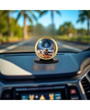 Car Desk/Table Top Lord Shiva Lingam Metal Golden Photo Stand 2x2 Inches, Compact & Stylish Spiritual Display for Car, Home & Office (Pack of 1) (F18799)