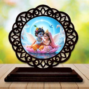 Car Desk/Table Top Radha Krishna Wooden Showpiece 3x4 Inches, Compact & Stylish Spiritual Display for Car, Home & Office (Pack of 1) (F19752) Car Desk/Table Top Radha Krishna Wooden Showpiece 3x4 Inches, Compact & Stylish Spiritual Display for Car, Home & Office (Pack of 1) (F19752)