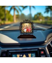Car Desk/Table Top Lakshmi and Parvathi and Saraswathi Wooden Showpiece 3x4 Inches, Compact & Stylish Spiritual Display for Car, Home & Office (Pack of 1) (F19980)