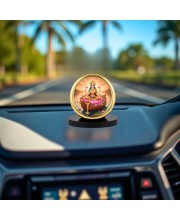 Car Desk/Table Top Goddess Lakshmi Metal Golden Photo Stand 2x2 Inches, Compact & Stylish Spiritual Display for Car, Home & Office (Pack of 1) (F18935)