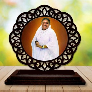 Car Desk/Table Top Amritanandamayi Wooden Showpiece 3x4 Inches, Compact & Stylish Spiritual Display for Car, Home & Office (Pack of 1) (F19633) Car Desk/Table Top Amritanandamayi Wooden Showpiece 3x4 Inches, Compact & Stylish Spiritual Display for Car, Home & Office (Pack of 1) (F19633)