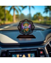 Car Desk/Table Top Lord Vishnu Wooden Showpiece 3x4 Inches, Compact & Stylish Spiritual Display for Car, Home & Office (Pack of 1) (F19648)