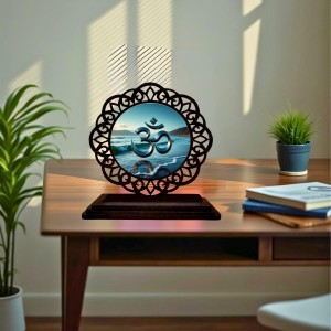 Car Desk/Table Top Omm Symbol Wooden Showpiece 3x4 Inches, Compact & Stylish Spiritual Display for Car, Home & Office (Pack of 1) (F19652) Car Desk/Table Top Omm Symbol Wooden Showpiece 3x4 Inches, Compact & Stylish Spiritual Display for Car, Home & Office (Pack of 1) (F19652)