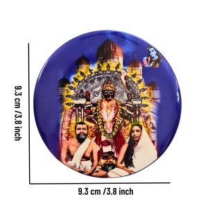 Stainless Steel Round Maa Kali with Sarada Devi & Ramakrishna Paramahansa Fridge Magnet | Devotional & Decorative Refrigerator Magnet for Home & Office | Pack of 4 Stainless Steel Round Maa Kali with Sarada Devi & Ramakrishna Paramahansa Fridge Magnet | Devotional & Decorative Refrigerator Magnet for Home & Office | Pack of 4