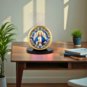 Car Desk/Table Top Lord Jesus Metal Golden Photo Stand 2x2 Inches, Compact & Stylish Spiritual Display for Car, Home & Office (Pack of 1) (F18561) Car Desk/Table Top Lord Jesus Metal Golden Photo Stand 2x2 Inches, Compact & Stylish Spiritual Display for Car, Home & Office (Pack of 1) (F18561)