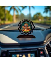 Car Desk/Table Top Lord Jagannath Wooden Showpiece 3x4 Inches, Compact & Stylish Spiritual Display for Car, Home & Office (Pack of 1) (F19734)