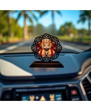 Car Desk/Table Top Khatu Shyam Wooden Showpiece 3x4 Inches, Compact & Stylish Spiritual Display for Car, Home & Office (Pack of 1) (F19716)