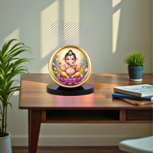 Car Desk/Table Top Lord Ganesha Metal Golden Photo Stand 2x2 Inches, Compact & Stylish Spiritual Display for Car, Home & Office (Pack of 1) (F18891) Car Desk/Table Top Lord Ganesha Metal Golden Photo Stand 2x2 Inches, Compact & Stylish Spiritual Display for Car, Home & Office (Pack of 1) (F18891)